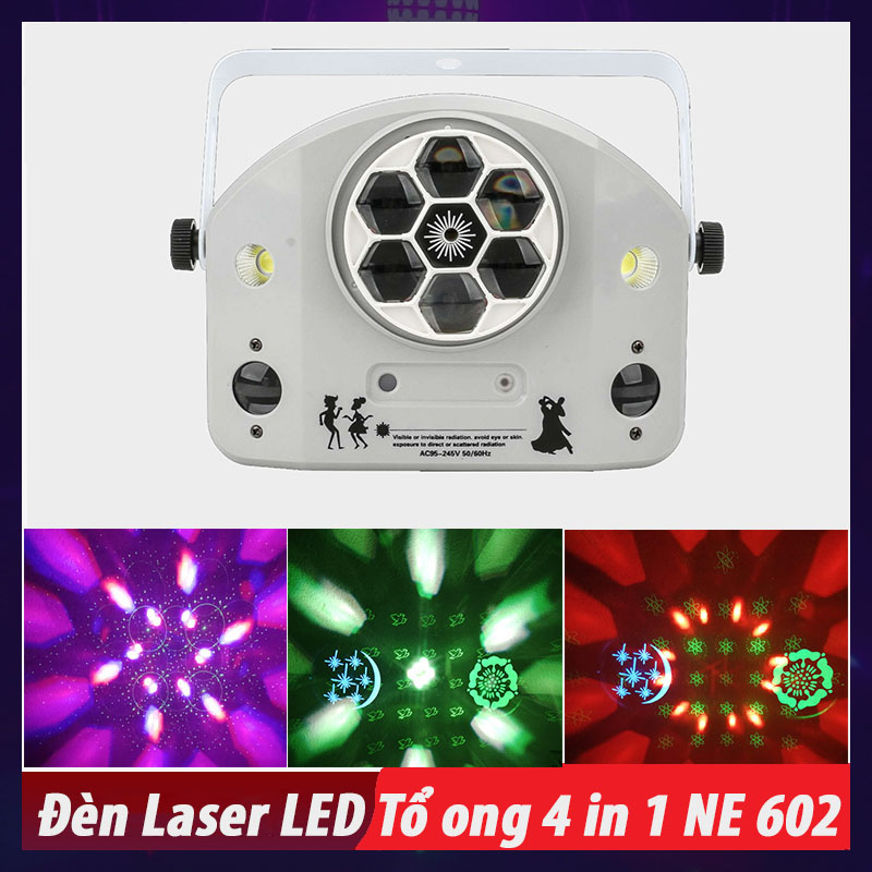 Đèn Laser LED Cá Lướt Sóng 4 in 1 NE 603