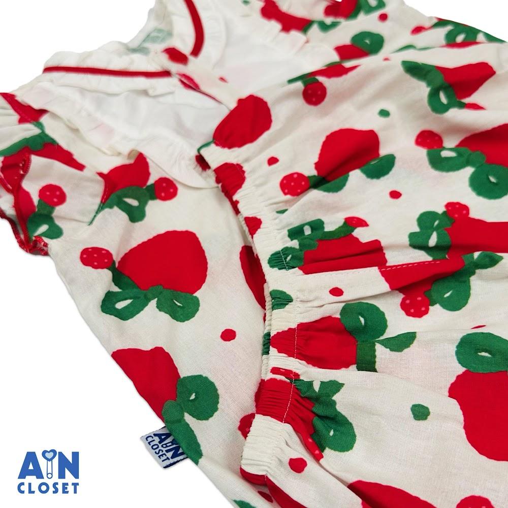 Bộ quần áo Ngắn bé gái hoạ tiết Quả Đỏ Cotton - AICDBGEYQVL3 - AIN Closet