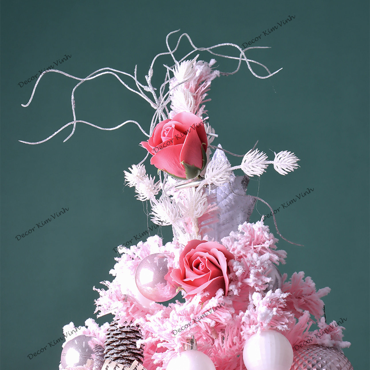 Cây Thông Noel Hồng Tuyết TH01 60cm Phong Cách Hàn Quốc Trang Trí Giáng Sinh