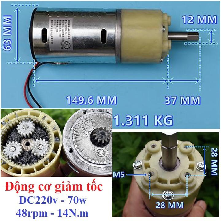 Động cơ giảm tốc có thể phát điện công suất tới 300w