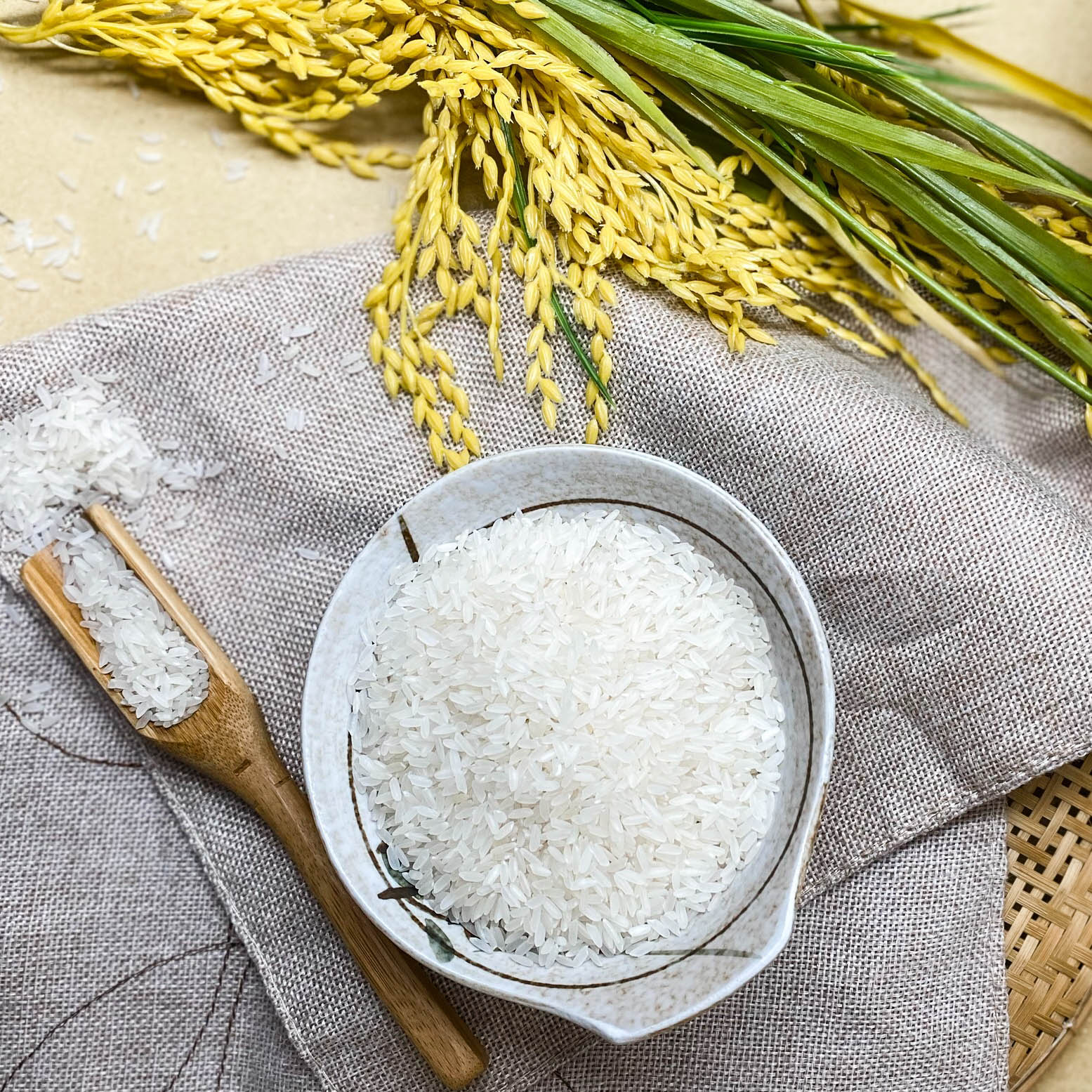 Gạo Hoa Lúa Xanh - Túi 5kg - Dẻo vừa, Mềm cơm, Thơm tự nhiên