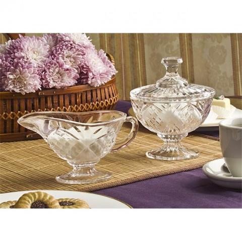Set Hũ Đường Và Sữa Pha Lê Cao Cấp GODINGER DUBLIN, Lọ Đựng Gia Vị Thủy Tinh, Nhập Đức