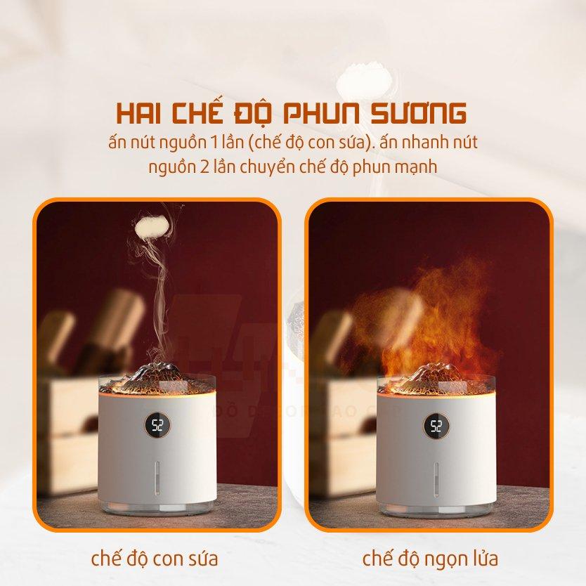 Máy Khuếch Tán Tỏa Hương Tinh Dầu Volcano Smoke (Trắng) - Riki Shop