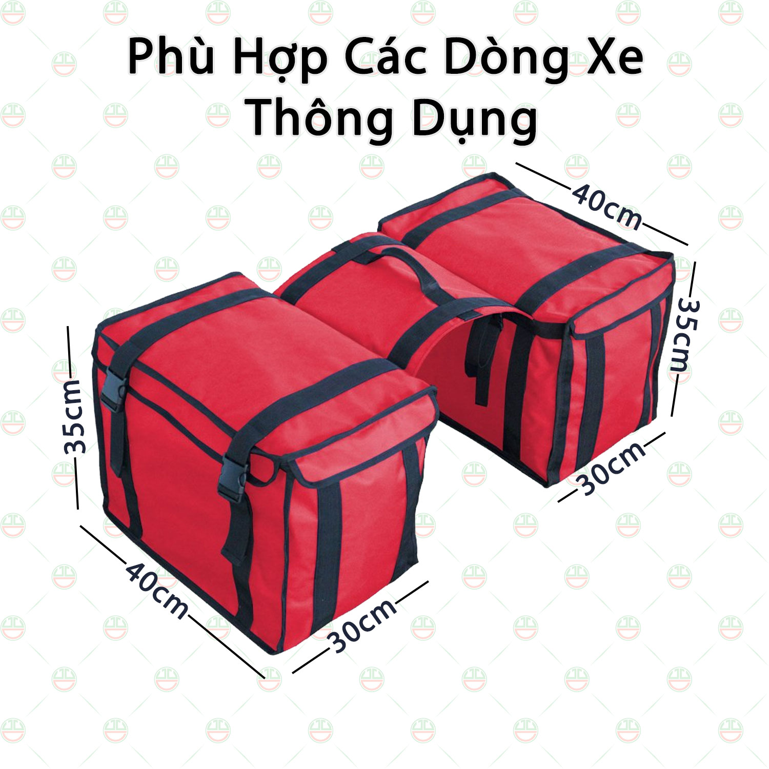 Túi Giao Hàng Đôi KhoNCC Hàng Chính Hãng - Với 2 Túi Cặp Bên Hông Sau Yên Xe Máy Dành Cho Shipper - Quán Ăn Uống Bánh Kem Pizza Hải Sản - KKT-TGHD (Nhiều màu)