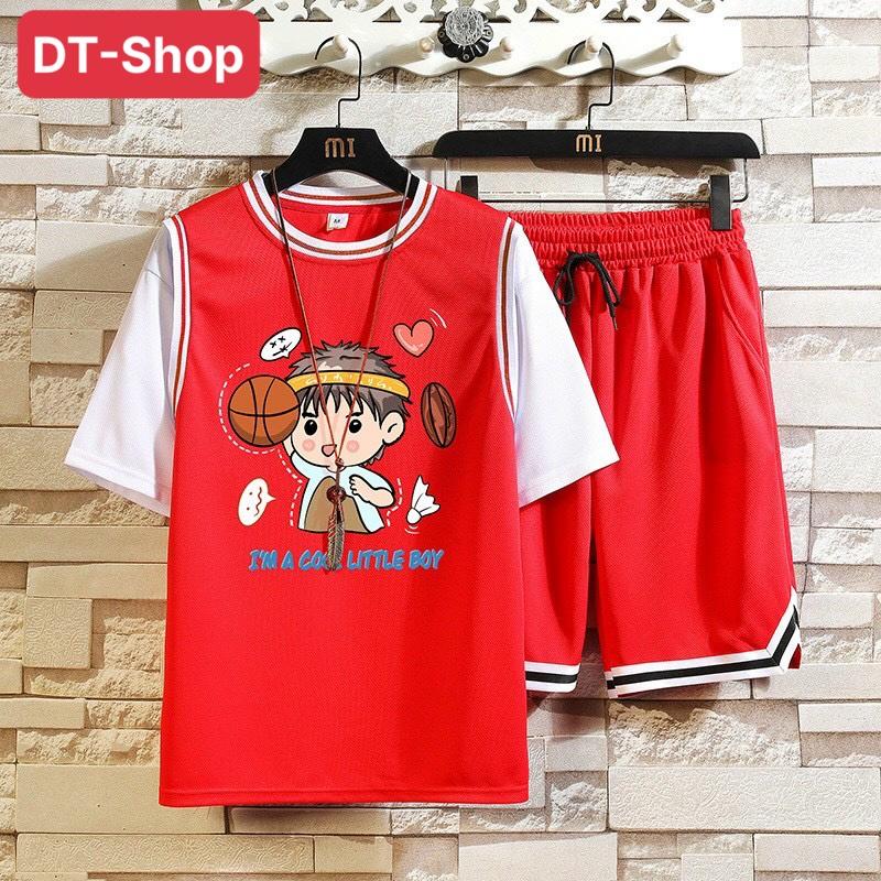 Đồ Bộ Nam LITTLE BOY FREESHIP Bộ thể thao nam Phối Viền Sọc Phong Cách Hàn Trẻ Trung Năng Động Mùa Hè DT-Shop