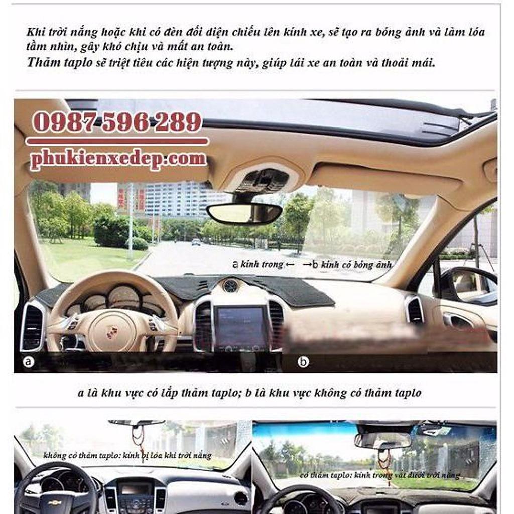 Thảm chống nóng taplo cho xe Chevrolet Colorado chất liệu Nhung Lông cừu 3 lớp chống trượt