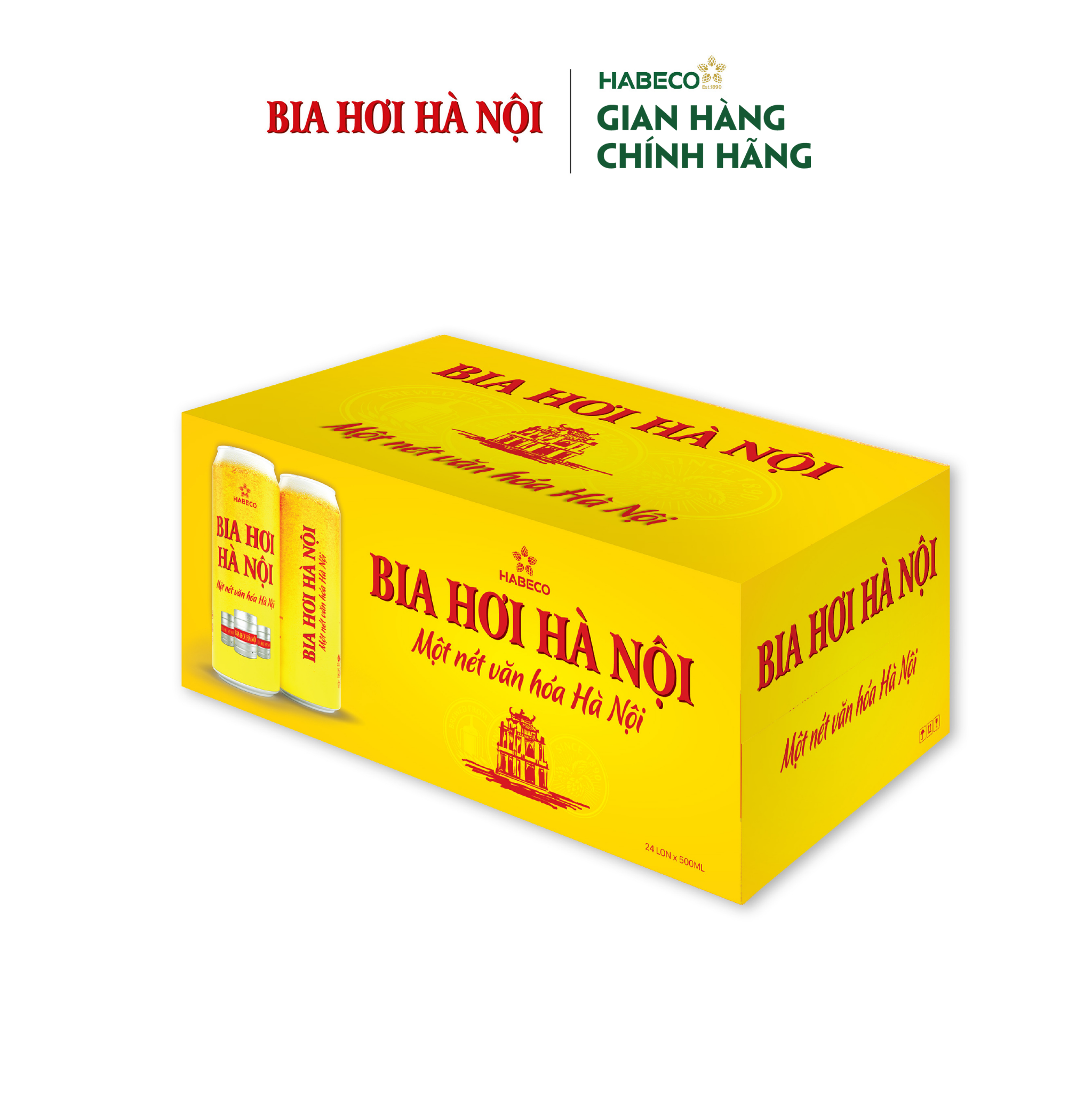 Combo 2 Thùng Bia Hơi Hà Nội - Thùng 24 lon 500ml
