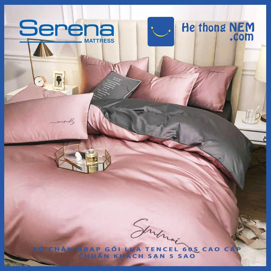 Bộ Chăn Ga Vỏ Gối Trải Giường Lụa Ai Cập SERENA Tencel Sumoi Cao Cấp Set 4 Món - Hệ Thống Nệm