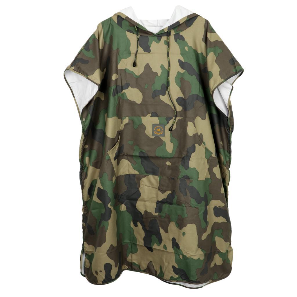 EDTara Camouflage Bathing Robe Wetsuit Changing Towel Poncho Unisex Adults