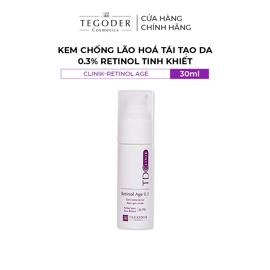 Kem chống lão hoá tái tạo da 0,3% retinol tinh khiết Tegoder Clinik-Retinol age 30 ml mã 0801