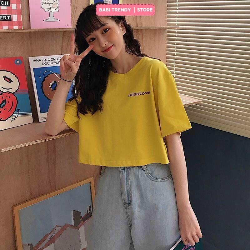 Áo Croptop Nữ Tay Lỡ Form Rộng Kiểu Ulzzang Chất Cotton Thoảng Mát - Babi Trendy CRI03