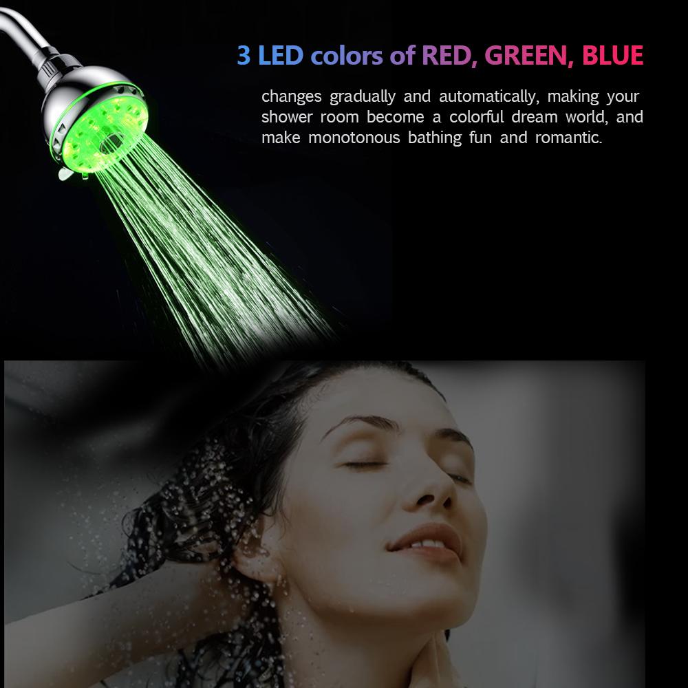 Đầu vòi hoa sen dạng mưa có đèn led có thể tự động thay đổi màu sắc