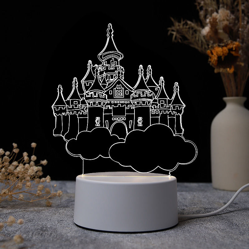 Đèn Ngủ Để Bàn 3D 3 Chế Độ Ánh Sáng Vàng, Trắng Trang Trí Phòng Cực Đẹp