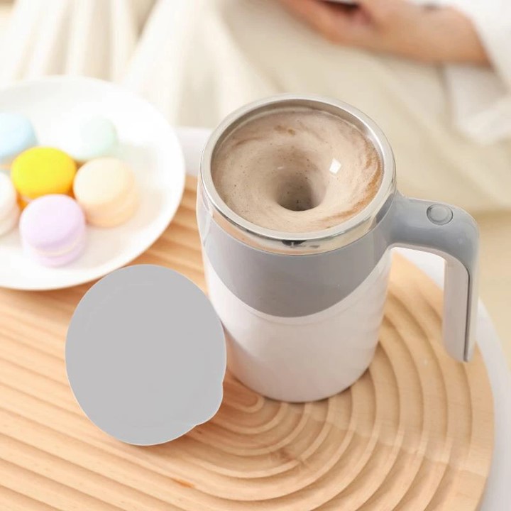 Cốc Khuấy tự động ly cafe Cốc quay từ tính , inox 304 380ml Từ Tính Bằng Thép Không Gỉ Cốc Xoay Lười