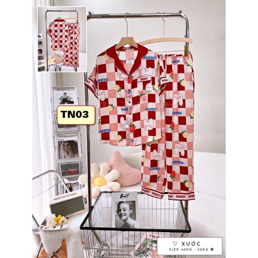 BỘ PYJMA LỤA XƯỚC SHORTS, TAY DÀI, TAY NGẮN.