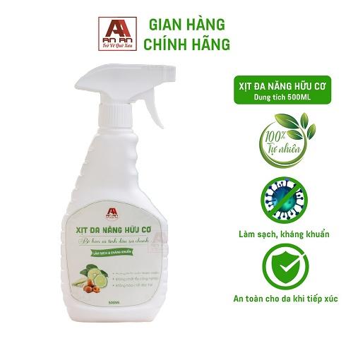 Tẩy đa năng hữu cơ An An hương sả chanh, lau bếp, lau bàn, xịt kính, tẩy uế 500ml