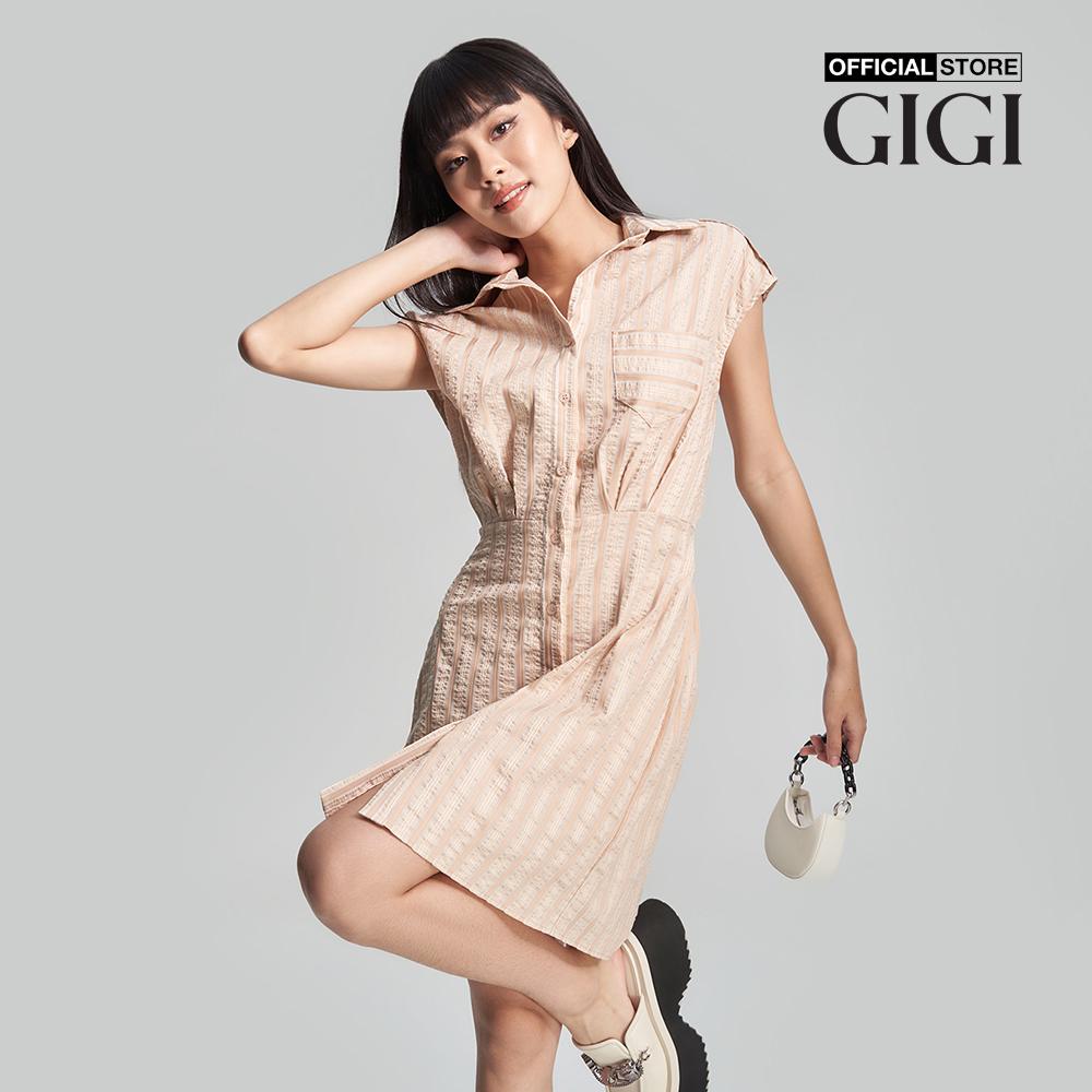 GIGI - Đầm sơ mi tay ngắn năng động G2107D231120