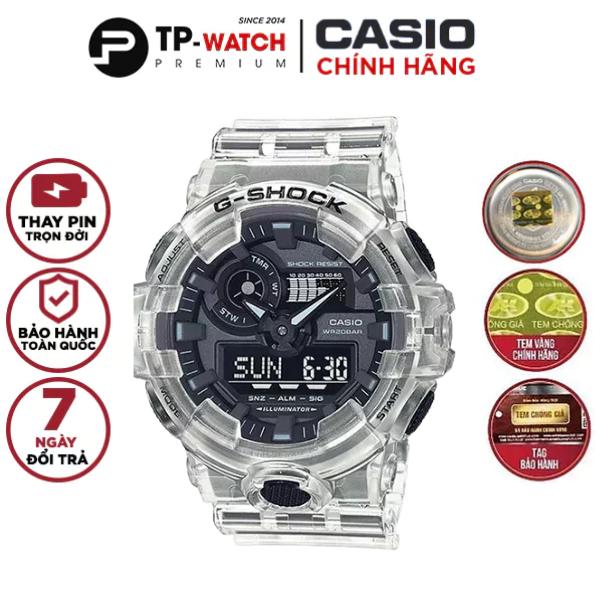 Đồng Hồ Nam Casio G-Shock GA-700SKE-7ADR Chính Hãng | Casio G-Shock GA-700SKE-7A Transparent Pack Dây Nhựa