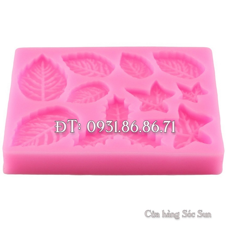 Khuôn silicon 10 chiếc lá - Mã số 1094