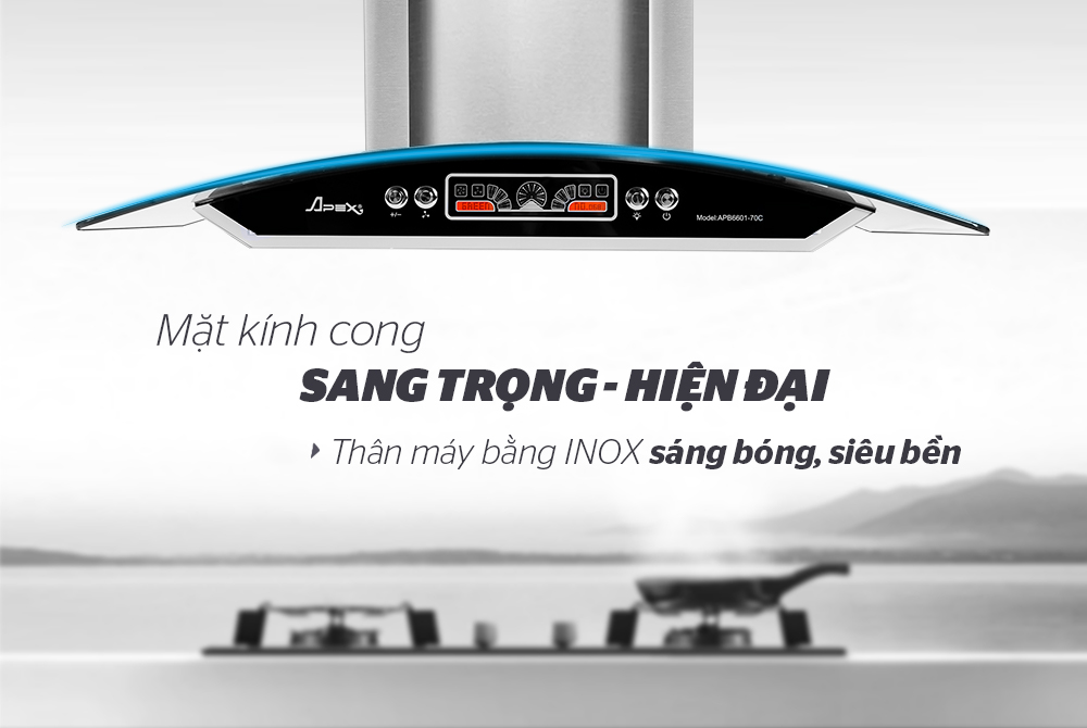 Máy Hút Mùi Kính Cong Sunhouse Apex APB6601-70C - Hàng chính hãng