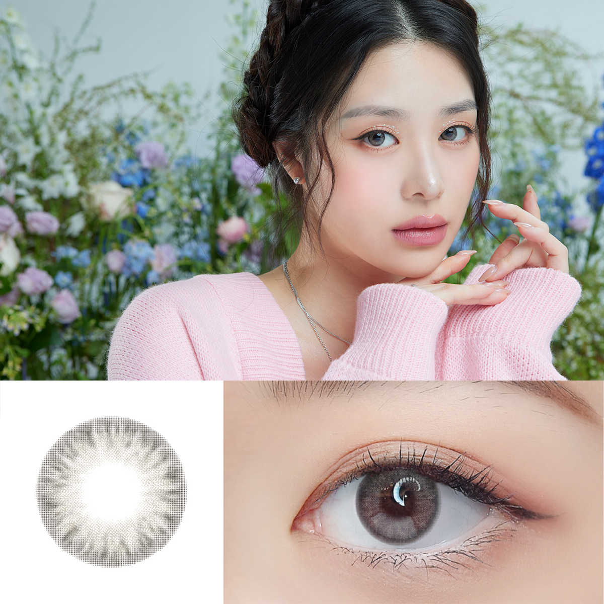 Kính áp tròng Eyesm Sephia Gray - Lens mắt màu xám 1-6 tháng