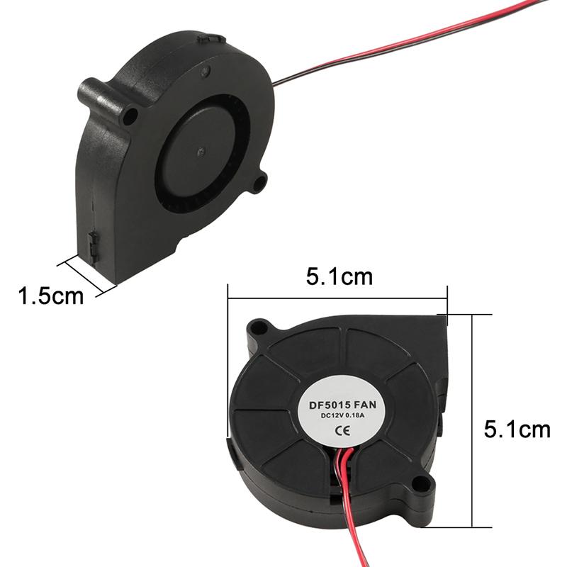 2PCS 5015 quạt 12V 24V quạt quạt làm mát làm mát Turbo quạt 2 pin Máy in 3D cho ANET A8 A6 Bộ phận máy in 3D