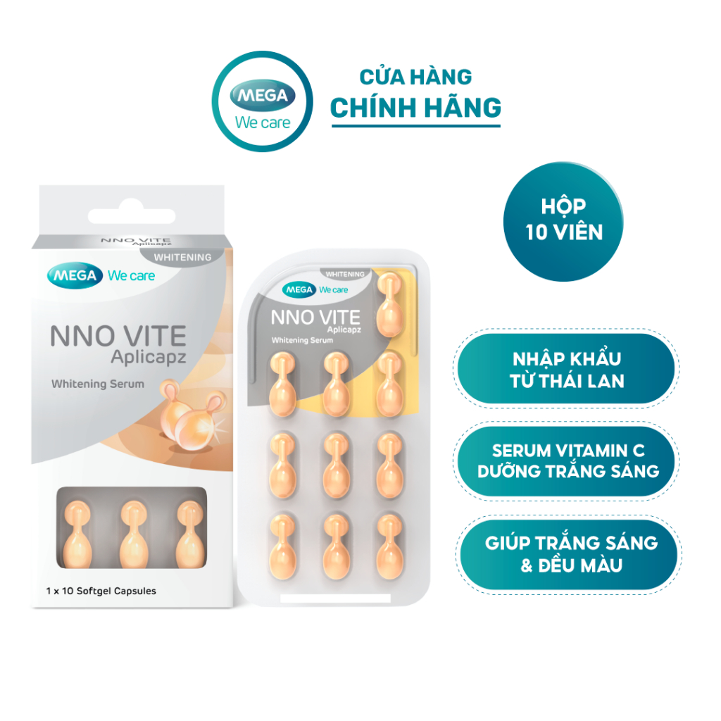 Combo Viên Serum Dưỡng Trắng Sáng Da NNO Vite + Viên Dầu Dưỡng Da Khóa Ẩm NNO Night Oil Mega We Care