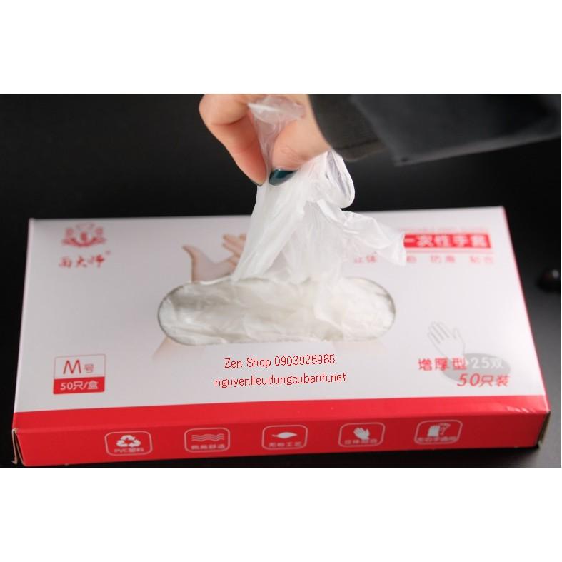 Găng tay PVC chuyên dùng trộn thực phẩm 50 chiếc