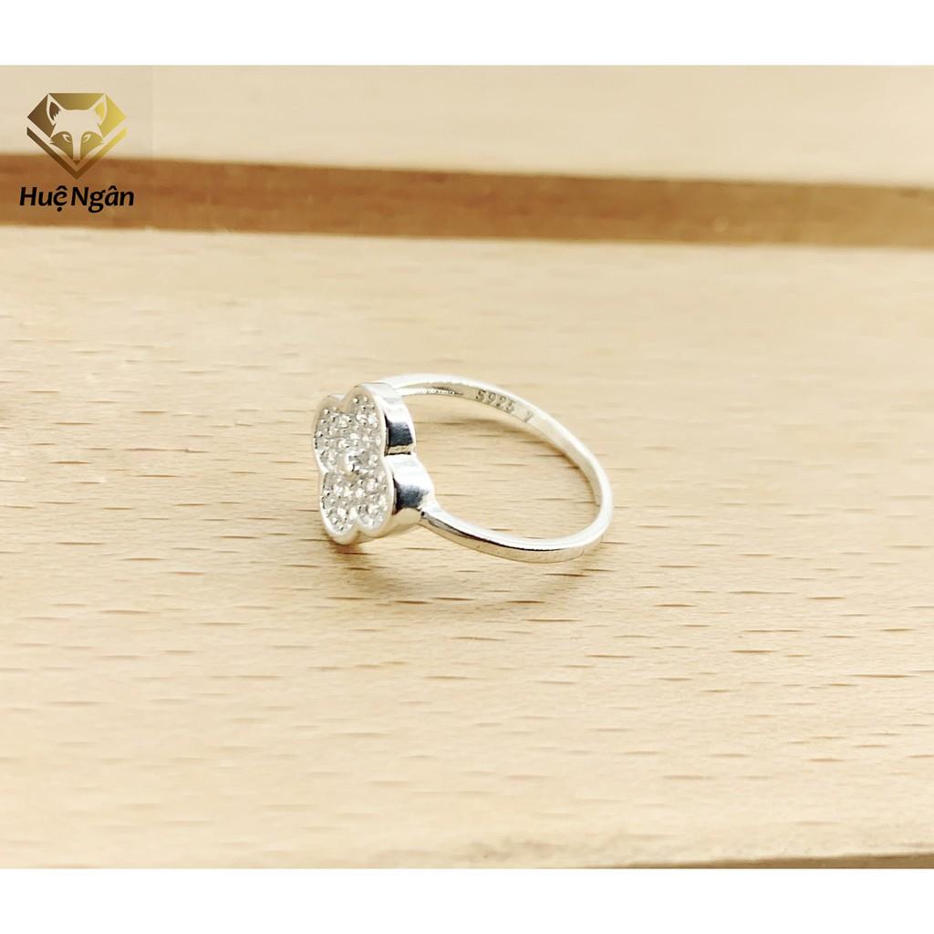 Nhẫn bạc Ý 925 Huệ Ngân - Cỏ Bốn Lá May Mắn RYR140078
