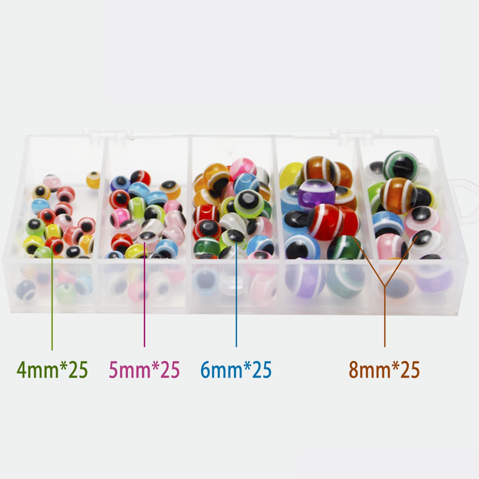 100x 4/5/6/8mm Fish Eye Fishing Beads Mixed Color DIY Kit Fishing Line Beads