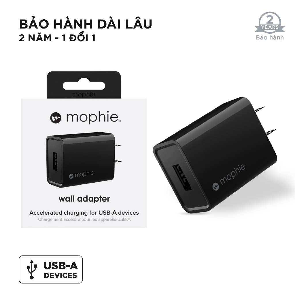 Sạc Mophie USB-A 10W - Hàng chính hãng