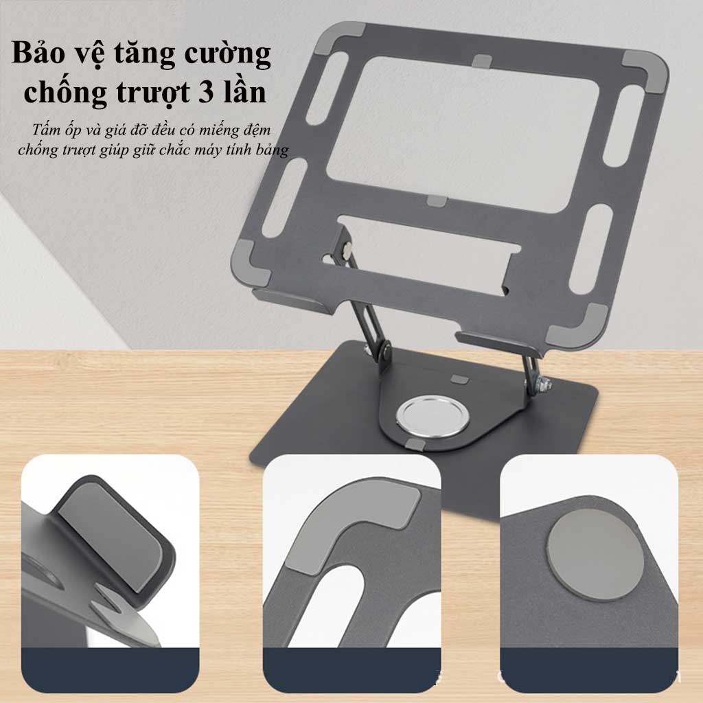 Giá đỡ,Đế tản nhiệt máy tính,laptop,ipad bằng hợp kim nhôm HXSJ K95 điều chỉnh 5 cấp độ cho máy 10-15,6 inch có thể gập - Hàng chính hãng