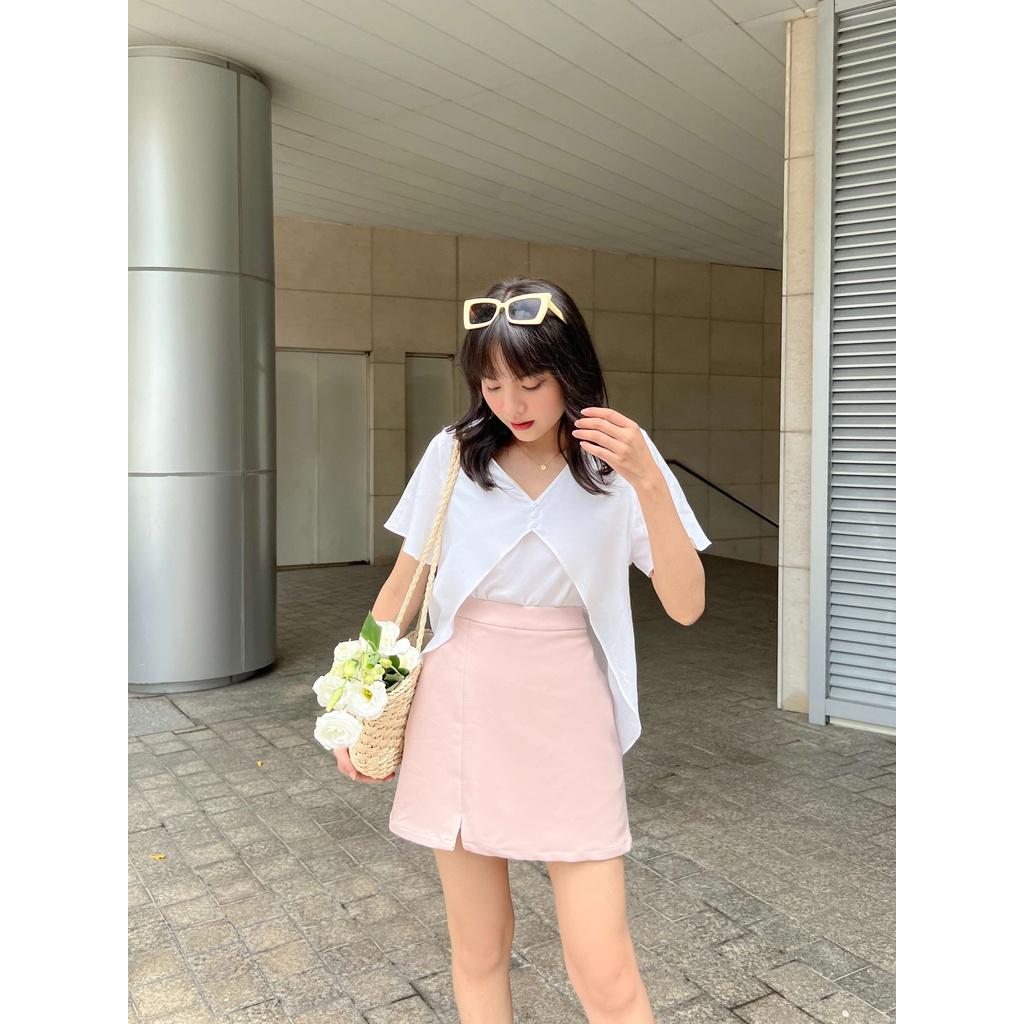 Quần váy A ngắn ODS xẻ lai trước