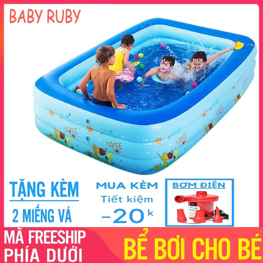 Bể Bơi Cho Bé - Vừa Chơi Vừa Tắm Trong Nhà, Có Nhiều Kích Thước, Chất Liệu PVC - Bể bơi thành cao, đế chống trượt cho bé