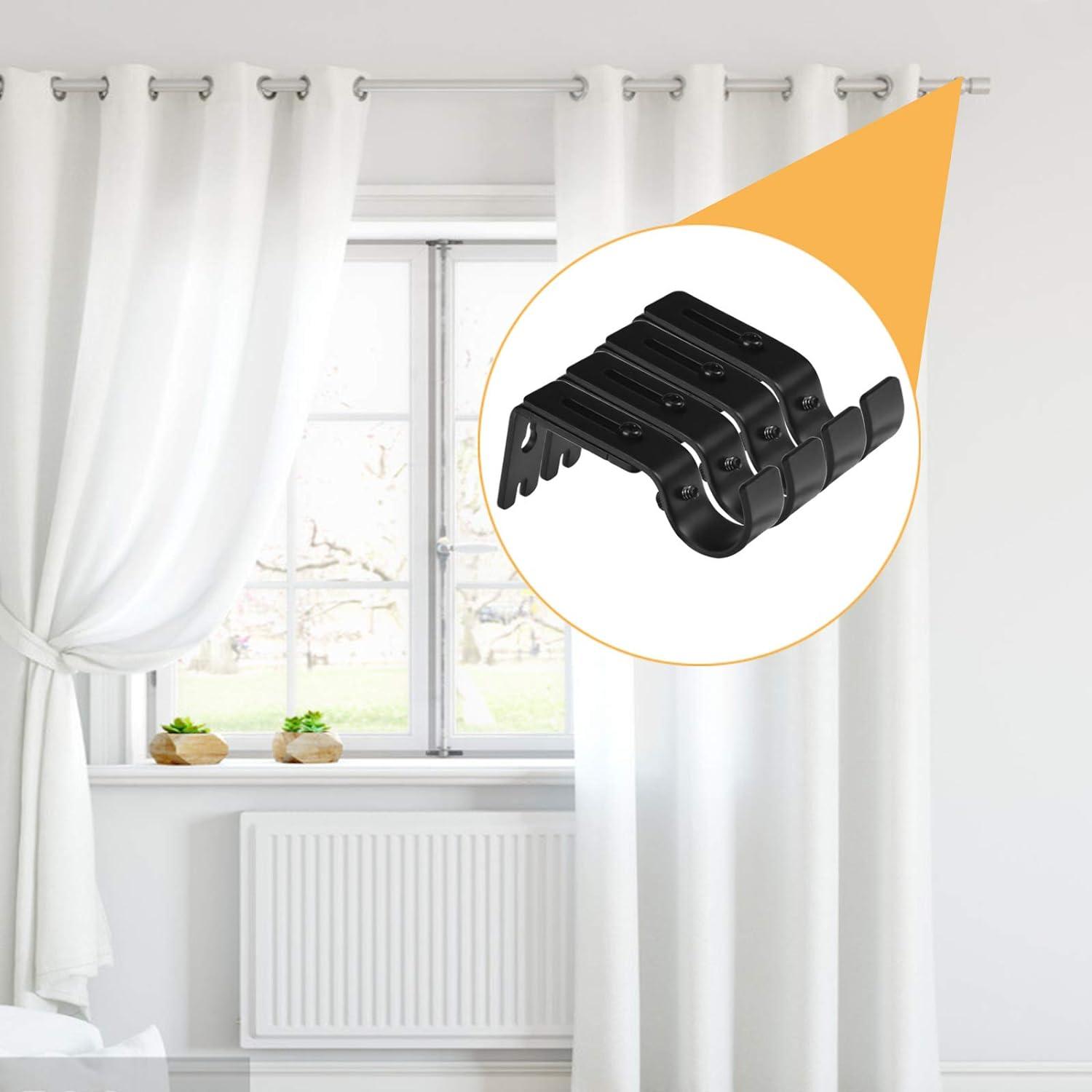 3 Cái Có Thể Điều Chỉnh Treo Tường Thanh Treo Màn Chân Đế Xếp Nếp Cực Thanh Hỗ Trợ Chân Đế Cho Phòng Ngủ Gia Đình Văn Phòng Đen