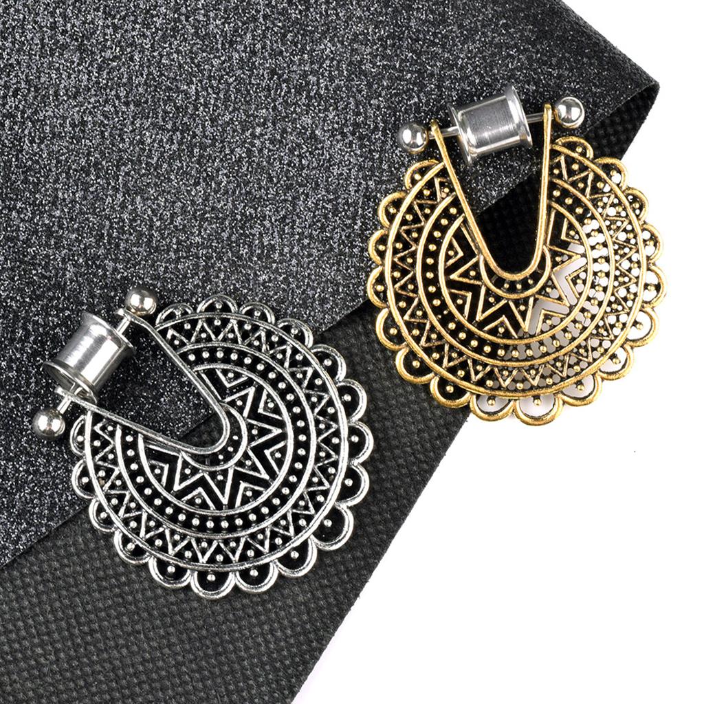 Boho Hollow Flower Stainless Steel Dangle Ear Plugs