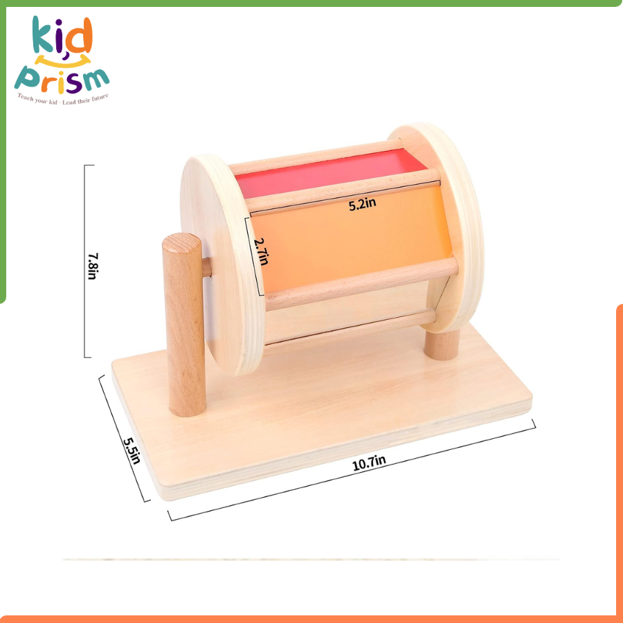 Trống xoay cầu vồng rèn luyện vận động thô cho bé từ 6 -9 tháng - Có gương