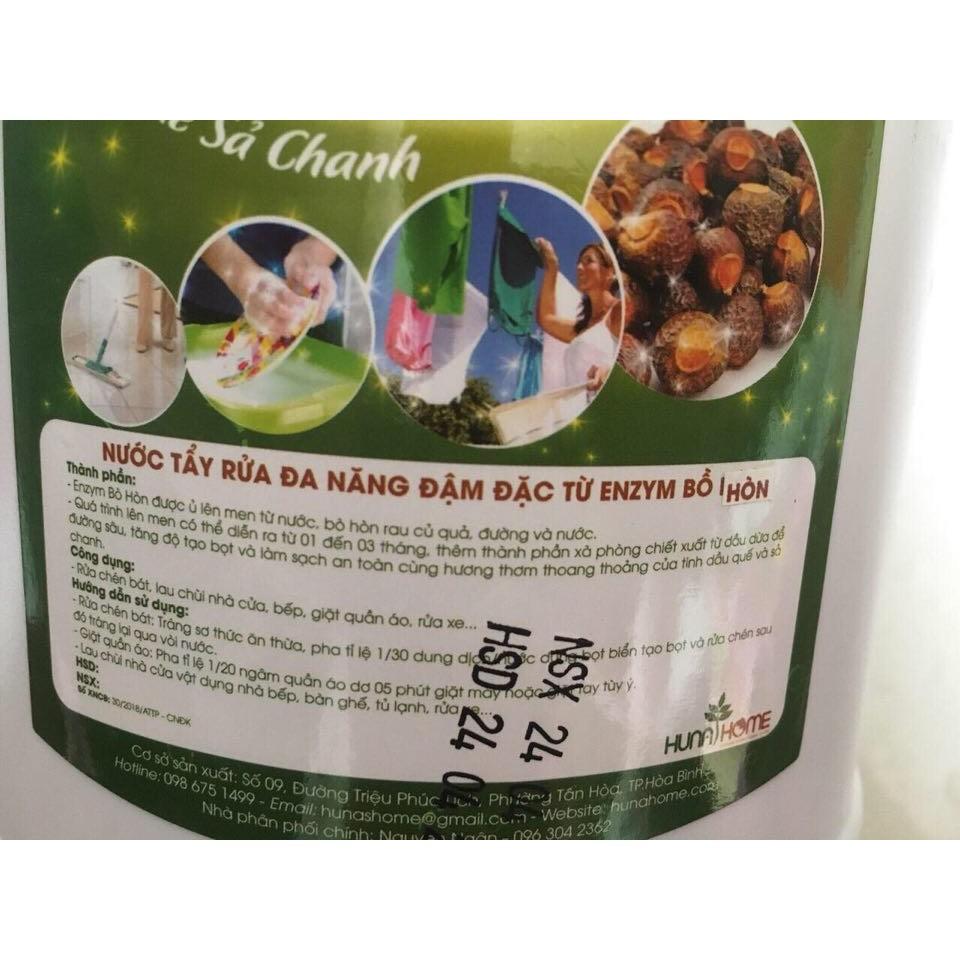 Nước rửa chén/ bát Enzyme Bồ Hòn Cô đặc Huna'shome 5 Lít