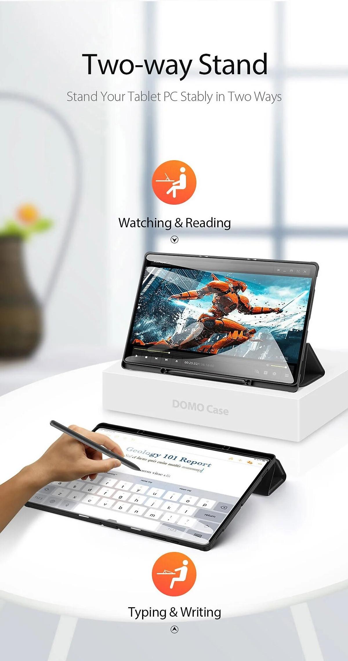 Bao Da Dành Cho SamSung Galaxy Tab S9 FE, Tab S9 FE Plus Hiệu Dux Ducis Chống Sốc, Có Khay đựng Bút - Hàng Chính Hãng