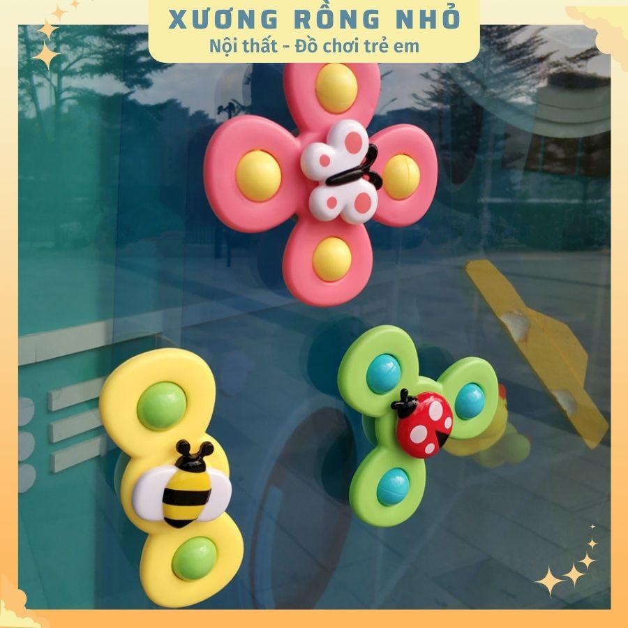 Set 3 con quay spinner, chong chóng dính tường, âm thanh vui nhộn cho bé