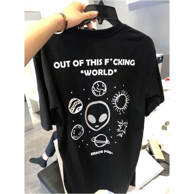 Áo thun áo phông tay lỡ phản quang Unisex Alien THE 1992