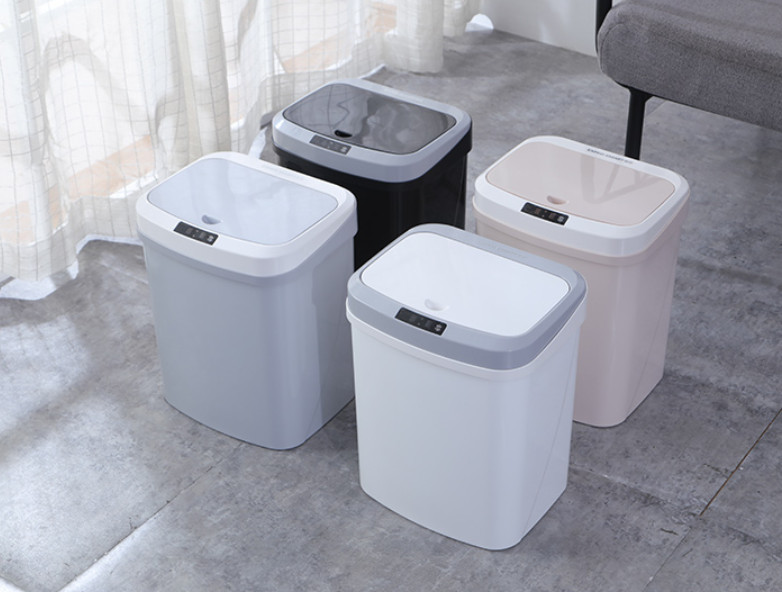 Thùng rác thông minh cảm ứng từ xa 15l, cảm biển chuyển động và cảm biến gõ có sạc điện USB và pin - Thùng rác tự động đóng mở nắp khi cần sử dụng