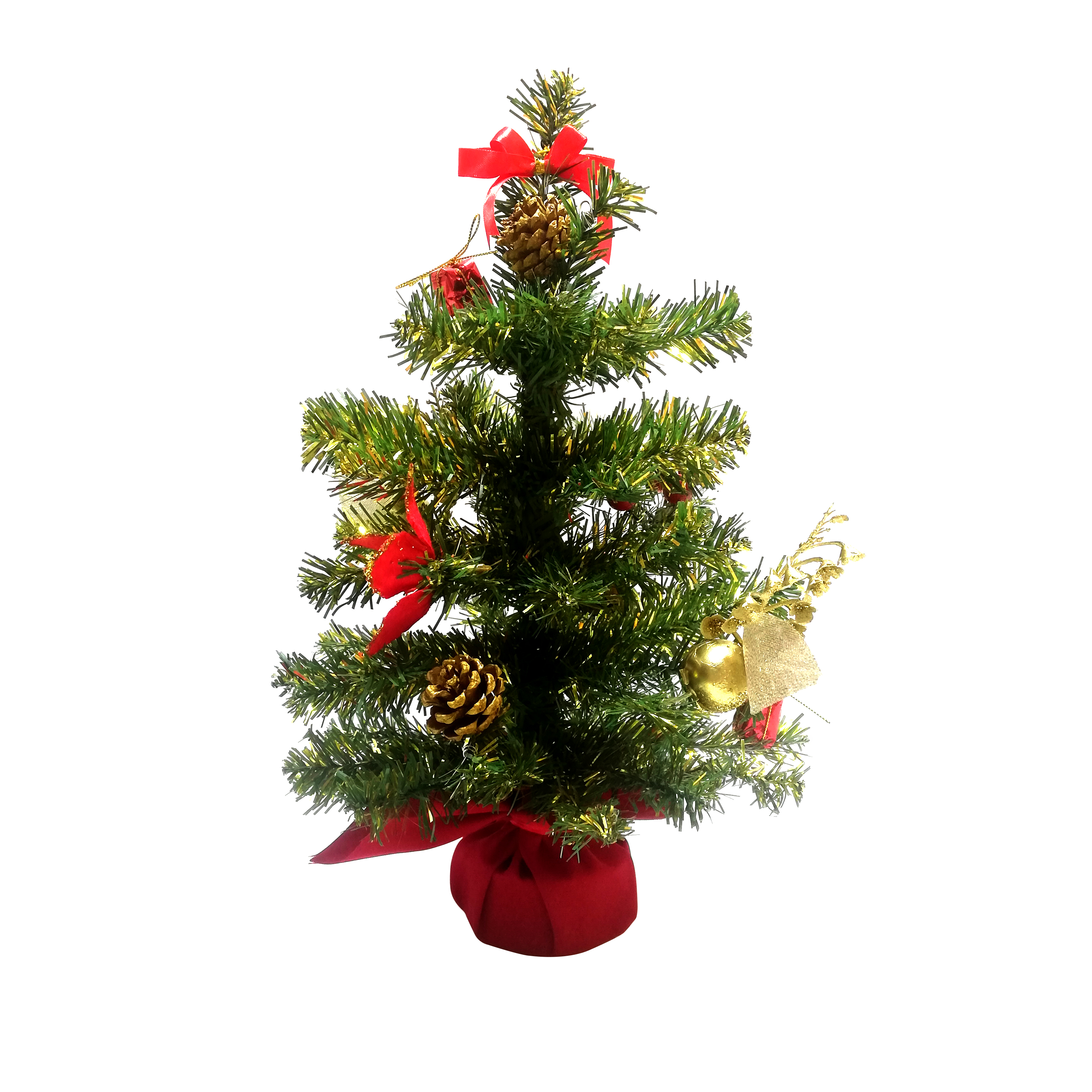 Cây Thông Noel Mini Để Bàn Màu Xanh Phối Hợp Màu Vàng Cao 40cm - 60cm - Trang Trí Lễ Giáng Sinh Tặng Kèm Bọc Cần Số Monter Màu Ngẫu Nhiên - 40cm