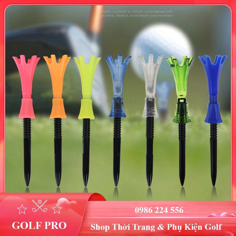 Tee golf nhựa dài điều chỉnh được cao thấp cắm được ở cả góc nghiêng trên mặt đất loại 3 chiếc