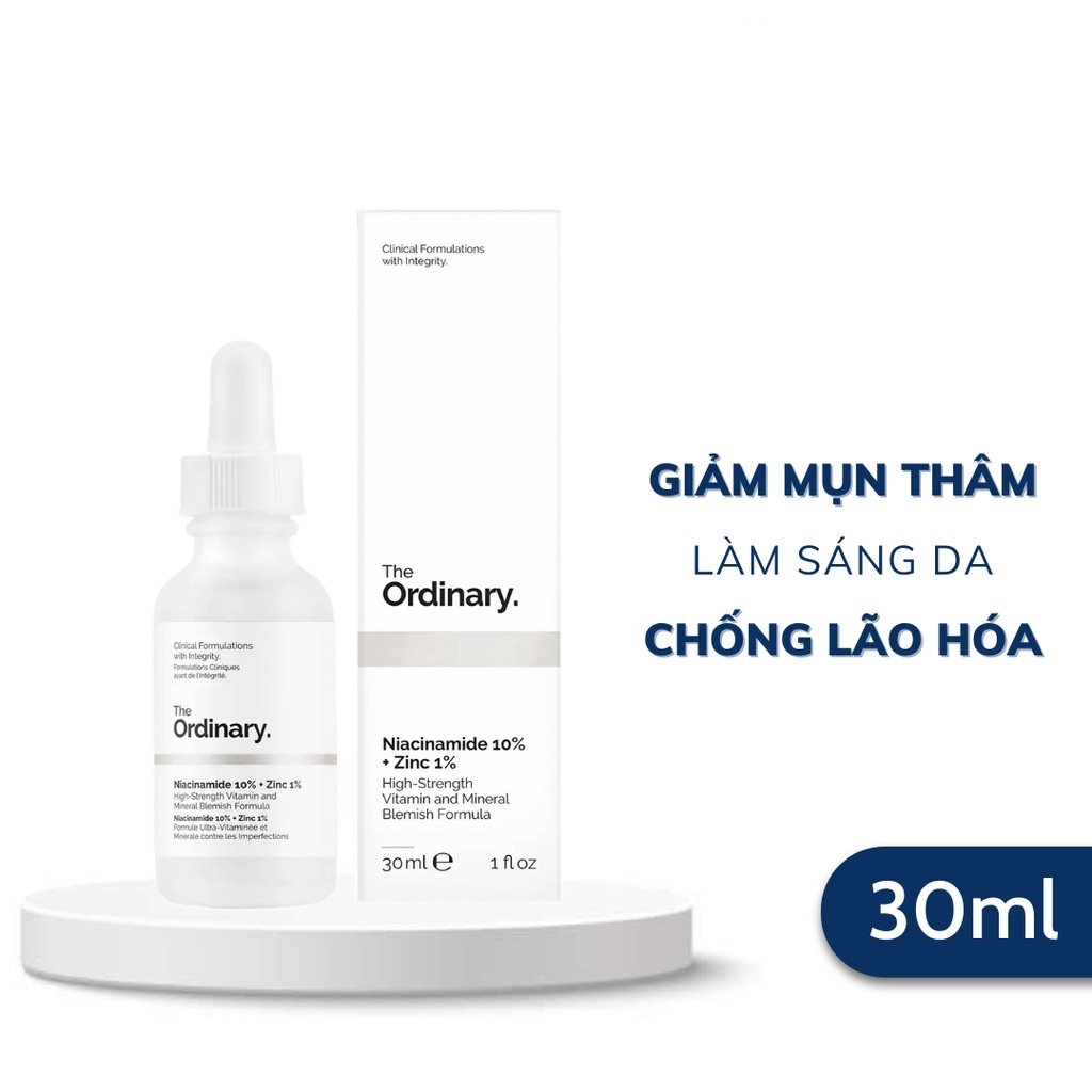 Tinh Chất Hỗ Trợ Giảm Mụn & Giảm Thâm The Ordinary Niacinamide 10% + Zinc 1% 30ml