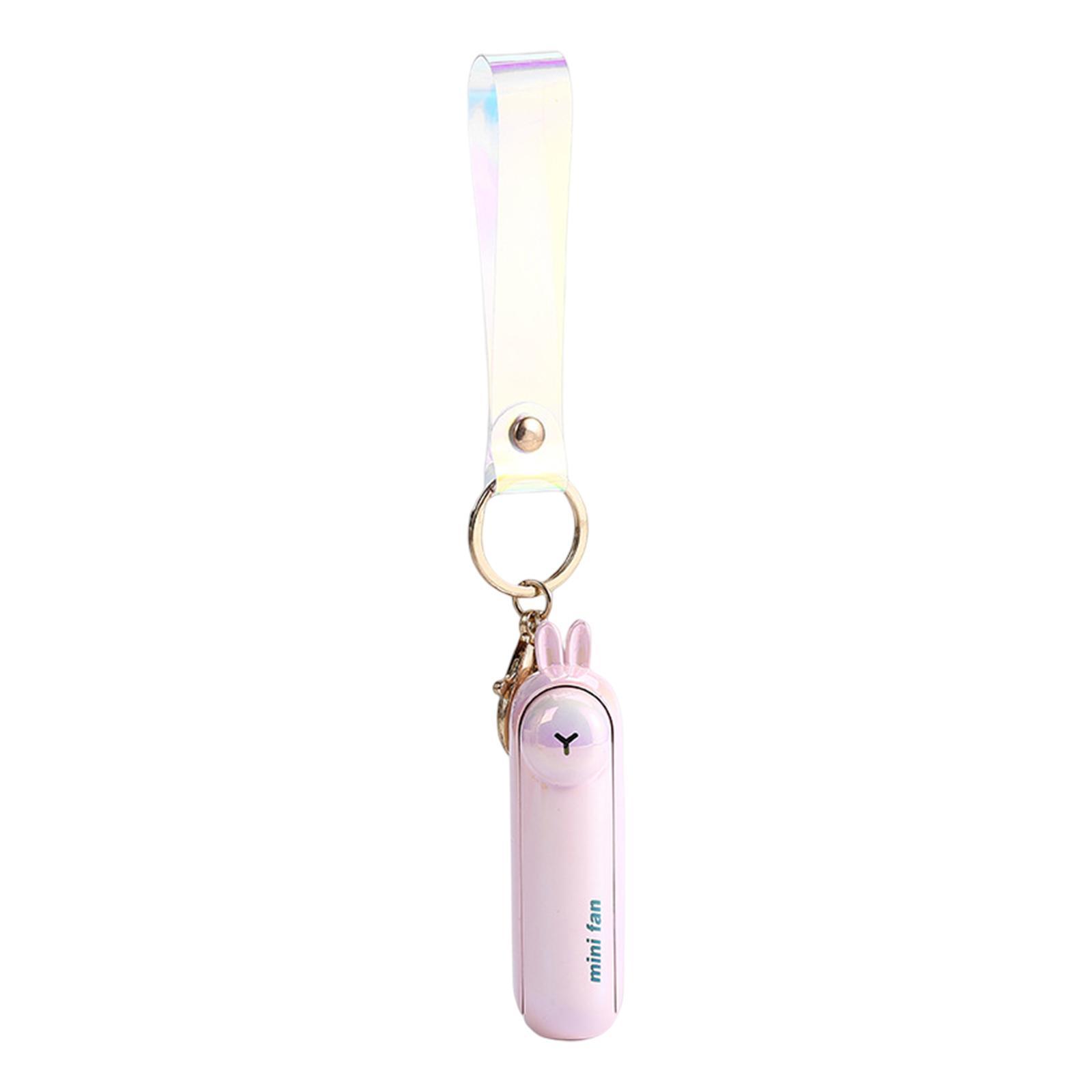 Keychain Fan Mini Cooling Fan Portable Mini Fan 3 Speeds Girls Kids USB Rechargeable Small Pocket Fan Personal Fan for Outdoor Sports Indoor