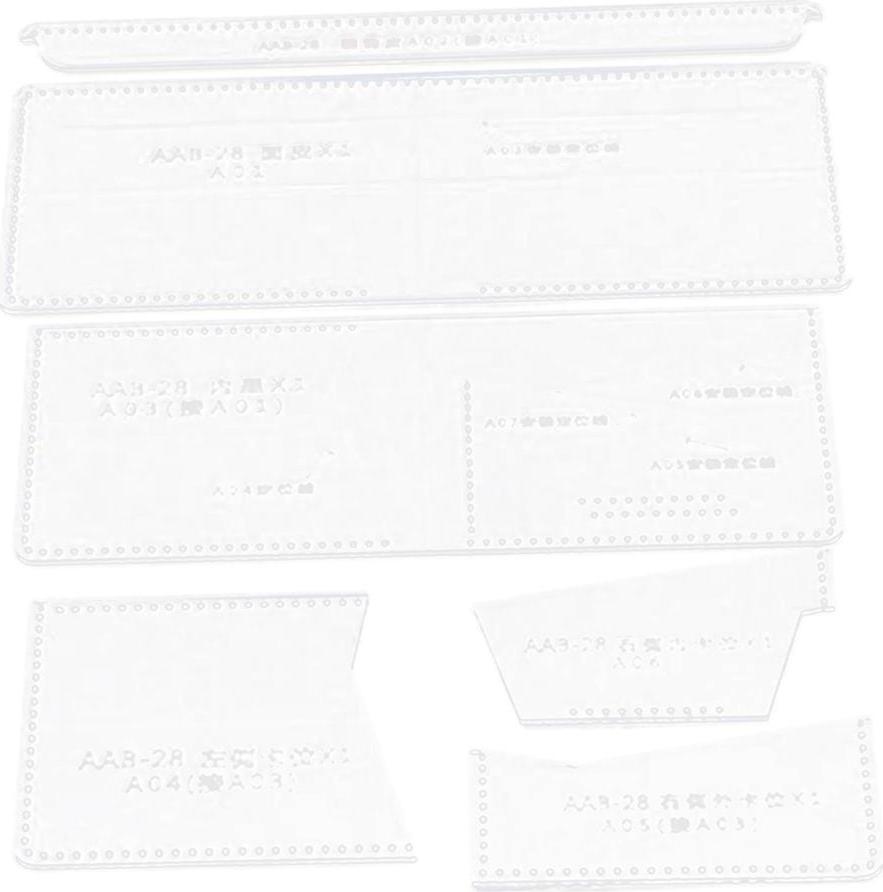 7 Chiếc Chất Liệu Acrylic Stencil Bản Mẫu Khuôn Mẫu Cho Bóp Ví Da Cầm Tay Làm Cho