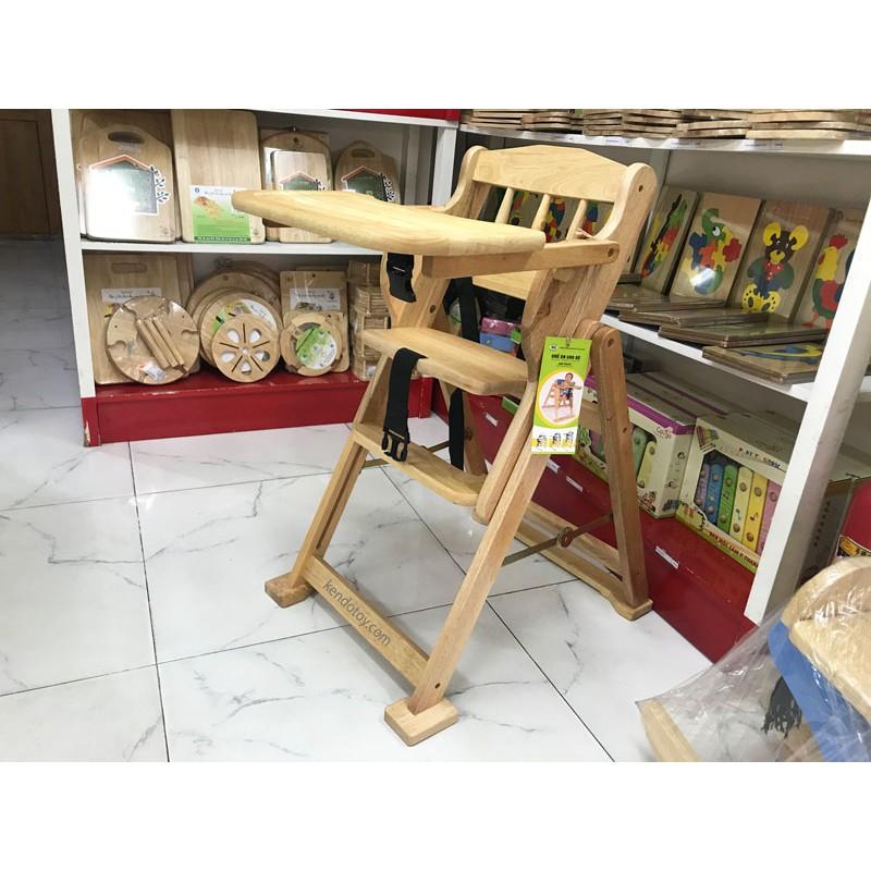 Ghế ăn bột cao cấp cho bé bằng gỗ tự nhiên có đai an toàn và tăng giảm chiều cao dễ dàng 3 nấc  | Ghế ăn chịu lực cao