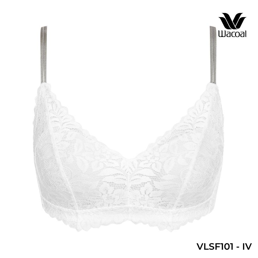 Áo lót Wacoal VLSF101 không gọng, nâng vừa, ren, mút mỏng, full cup - Lecien
