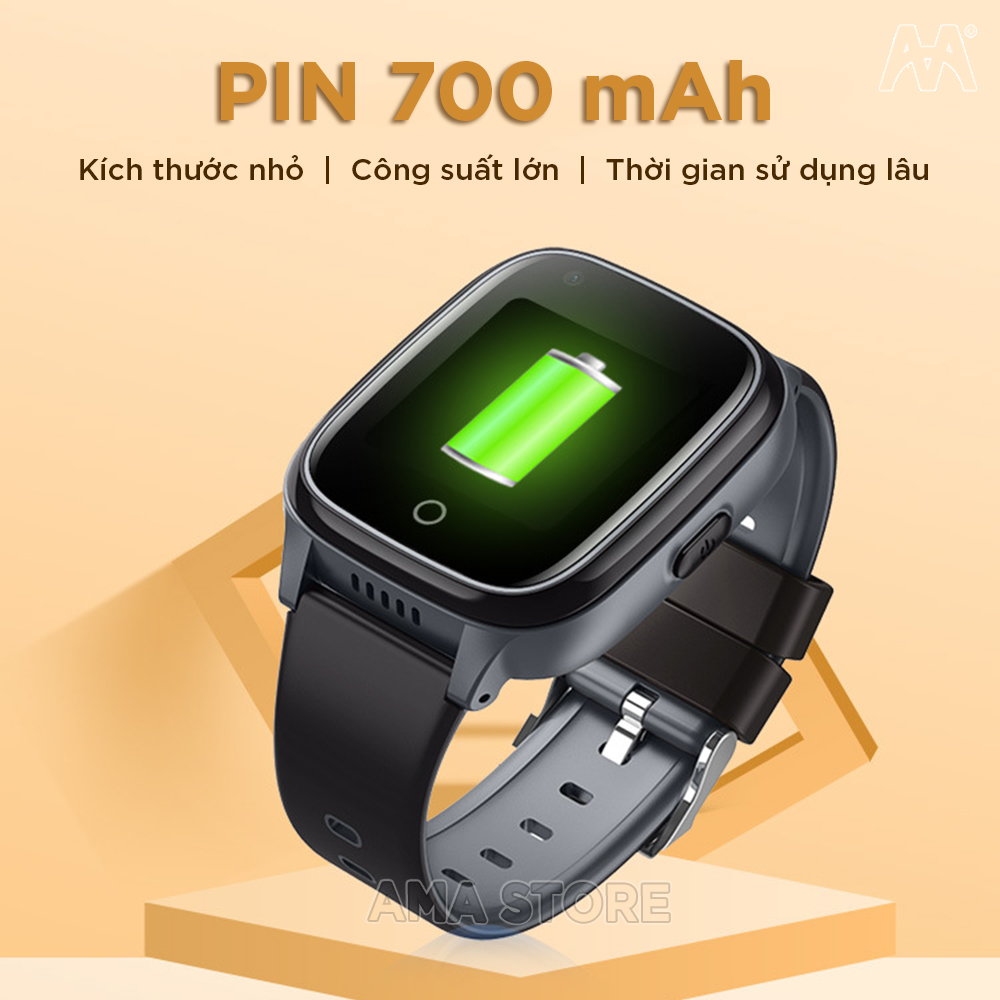 Đồng hồ Thông minh gắn Sim nghe gọi Chống nước IP67 Gọi Video call Định vị GPS, WIfi dàn cho Trẻ em học sinh cấp 1 2 5 6 7 8 9 10 11 12 tuổi AMA Watch D32 Hàng nhập khẩu